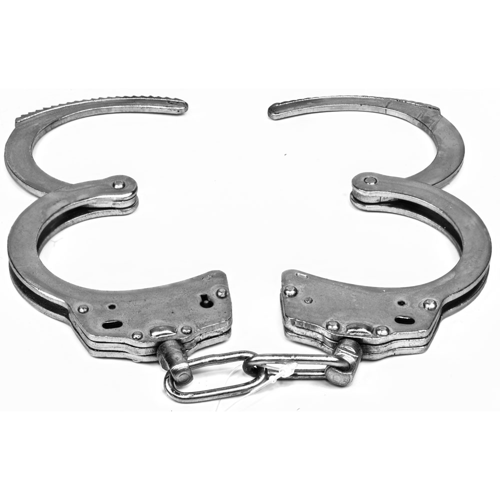 Solid Steel Handcuff Sliding Double Lock Mechanism view 2